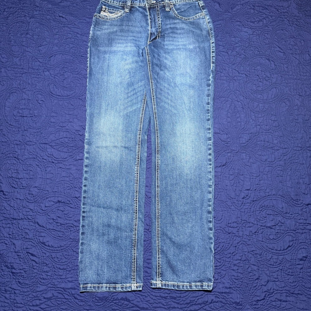 Rock and Roll Denim Double Barrel Relaxed Fit Stackable Boot Jeans 29x32 Wiskerd